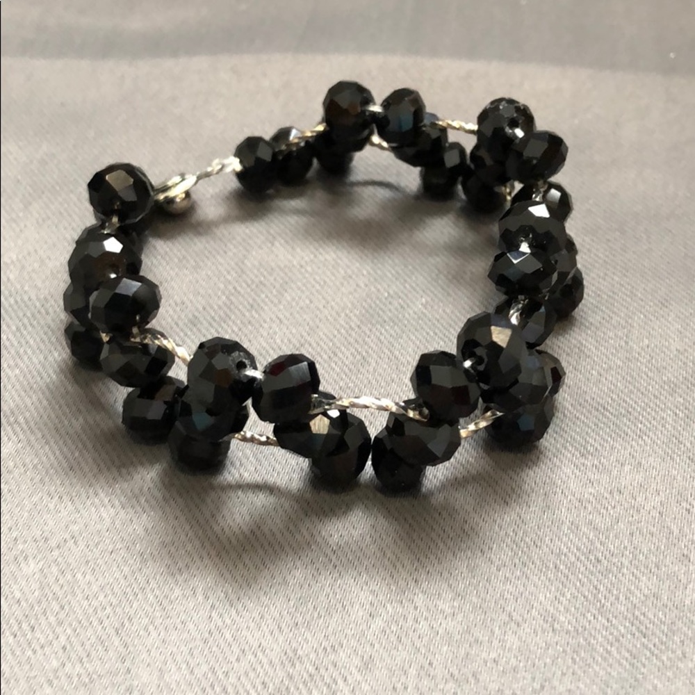 LAST CALL! 3/$25! - Black crystal/bead bracelet
